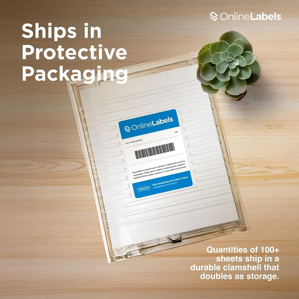 OnlineLabels 1.5" x 1" Labels - White Matte - Inkjet/Laser - 100 Sh...