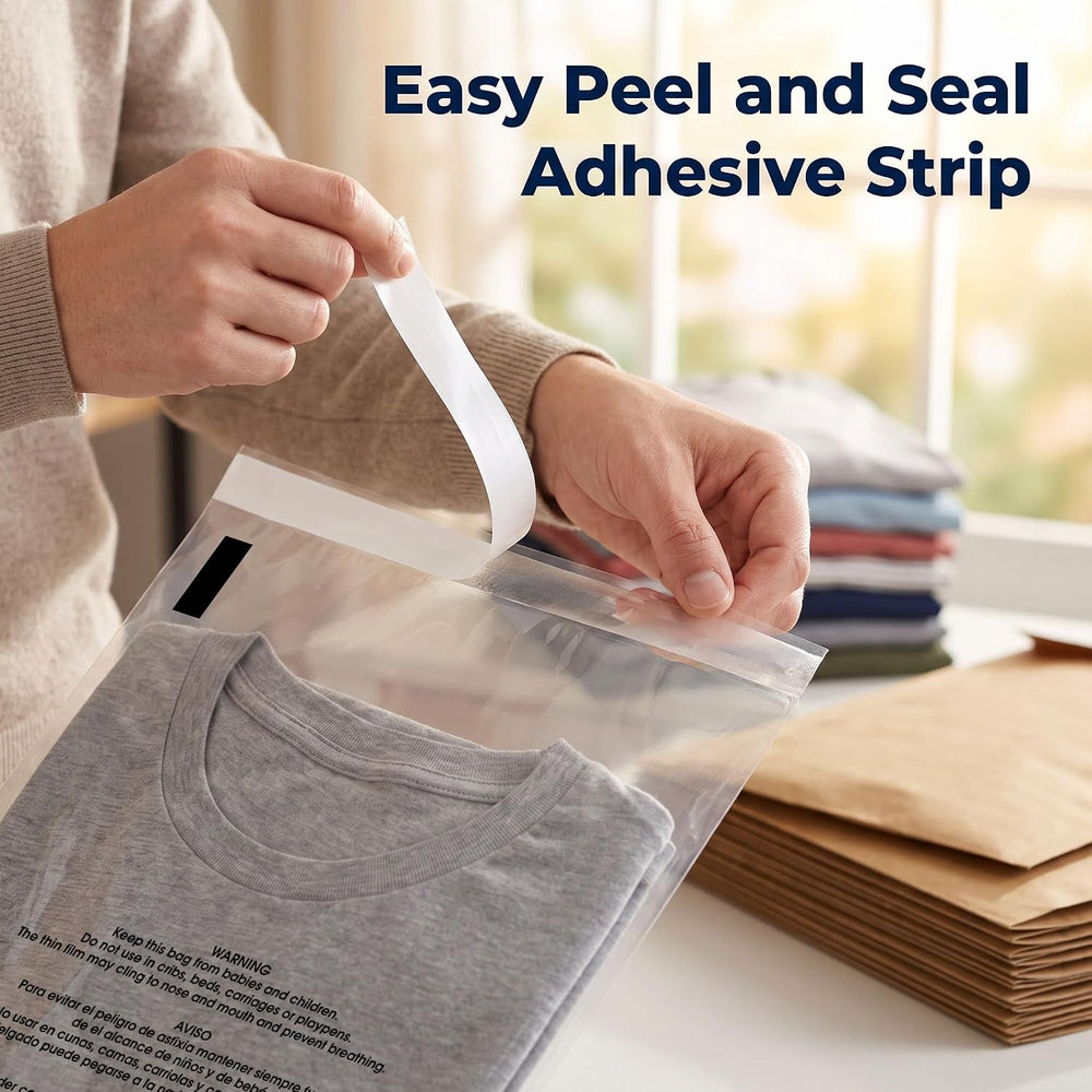 10" X 15" (1000 Count) Self Seal Clear Poly Bags with Suffocation W...