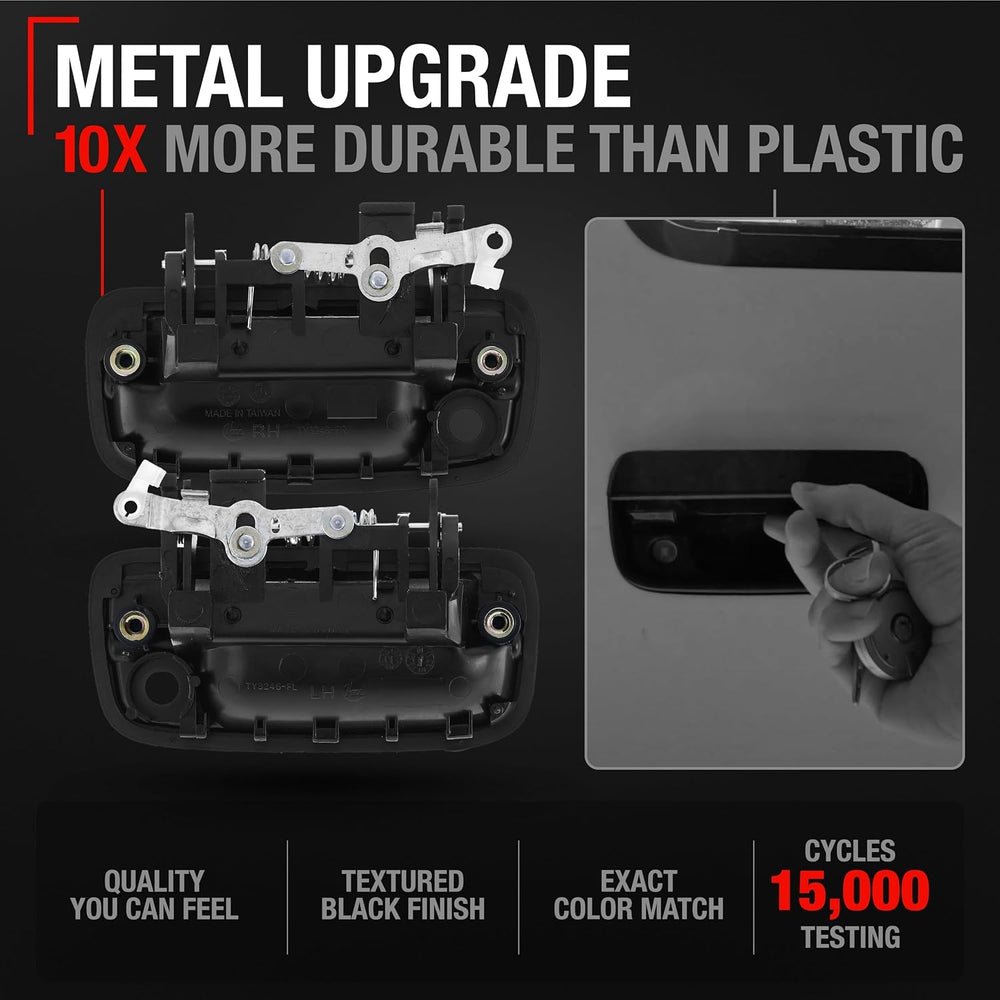 Exterior Front Driver & Passenger Door Handle Set, Upgraded Metal, Compat...