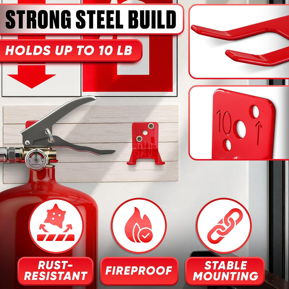 Fire Extinguisher Mount Bracket Set of 16 - Heavy Duty Steel Wall Mount Holde...