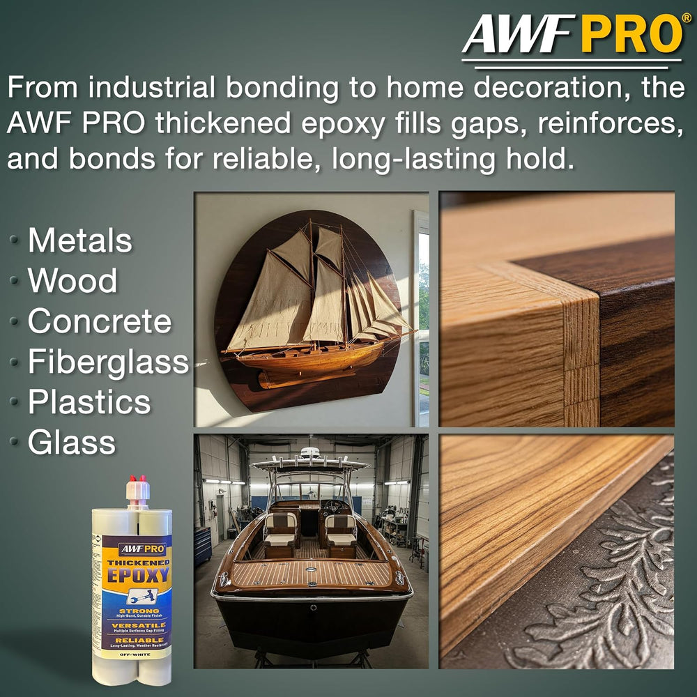 AWF-PRO (450 mL) Thickened, Non-Sag, Wood Repair Epoxy Adhesive for Rot Repai...