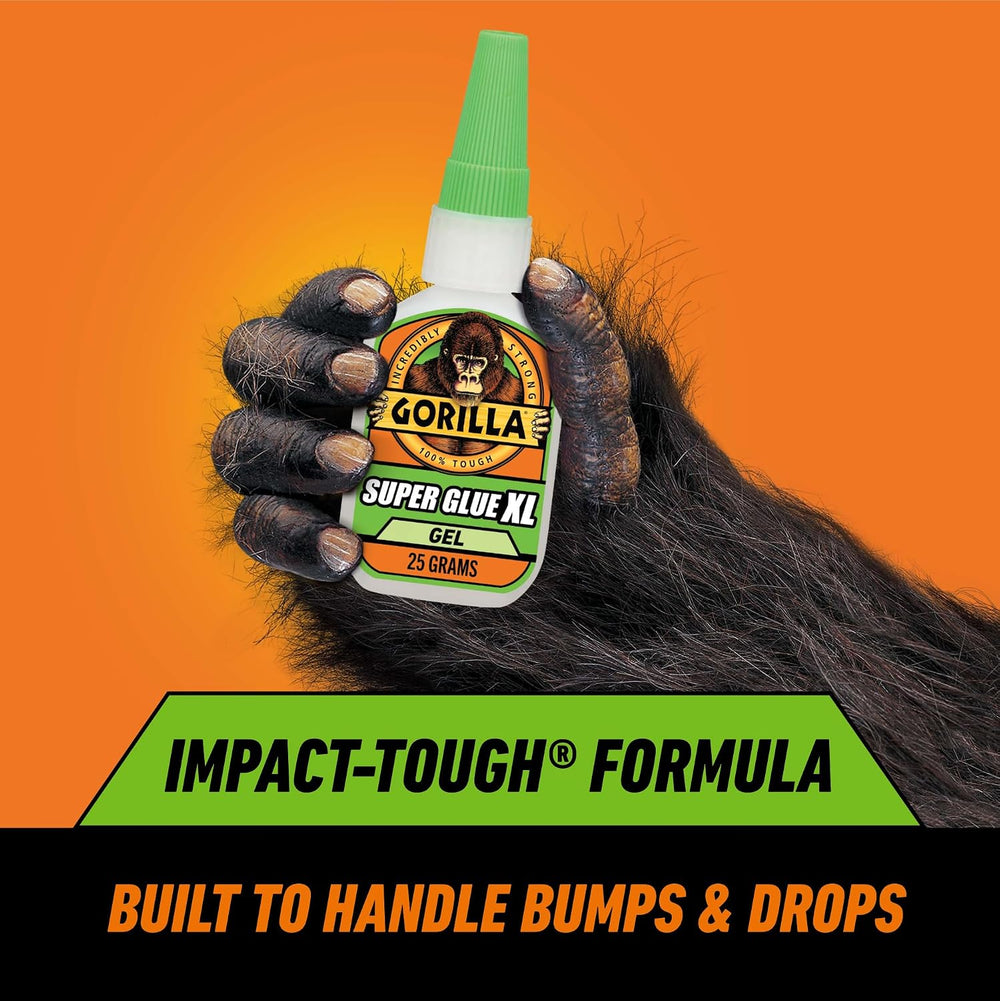 Gorilla Glue Super Glue Gel XL, Fast-Setting, Thicker Controlled No Run Formu...