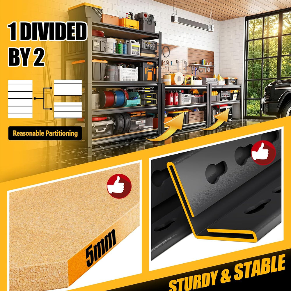 45.6" W Garage Shelving, 2200LBS Heavy Duty Storage Shelves