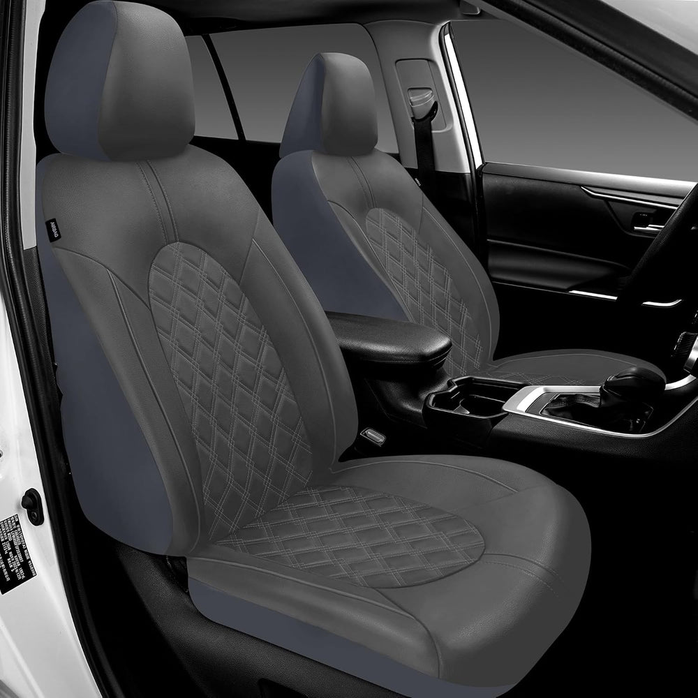 Luxury PU Leather Car Seat Covers Front Set - Anti-Stain Waterproof Automotiv...
