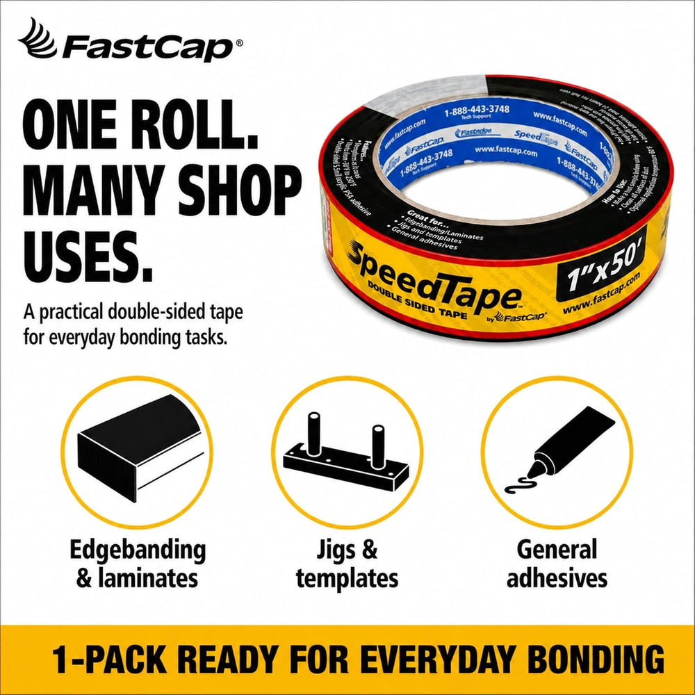 FastCap SpeedTape Double Sided Adhesive Tape, 1" x 50'