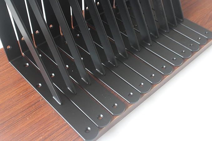 32 Pack L11 x H 8" Black Heavy Duty Shelf Brackets