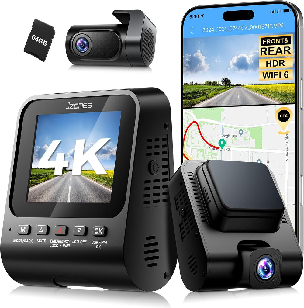 4K+1080P FHD Dash Cam Front and Rear, Dual Dash Camera for Cars with Night Vi...