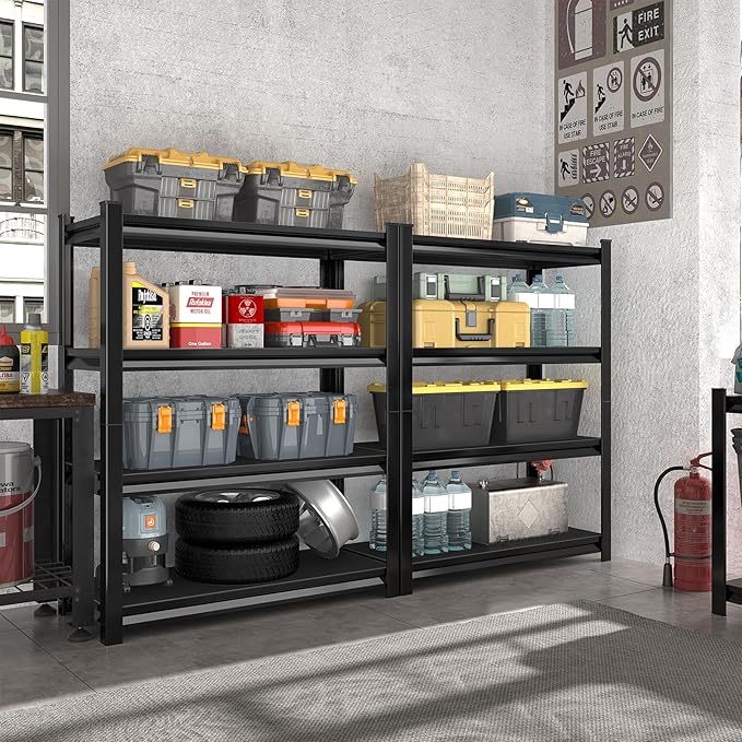 40in Wide Garage Shelving Heavy Duty,2000lbs Large Loads Adjustable Garage