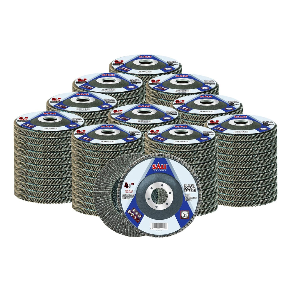 Sali 100 Pack Flap Disc 40 Grit 4.5" x 7/8-Inch Sanding Disc Bevel Type ...