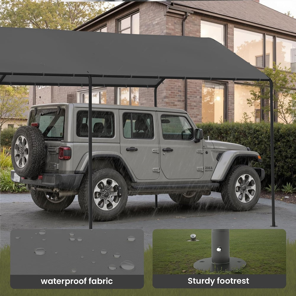 10x20 Carport Heavy Duty Portable Garage Shelter, Gray
