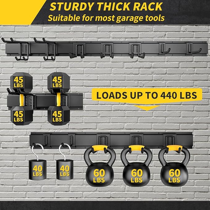 48 Inches Garage Storage, Garage Organization, Wall Mount Garden Tool Organizer