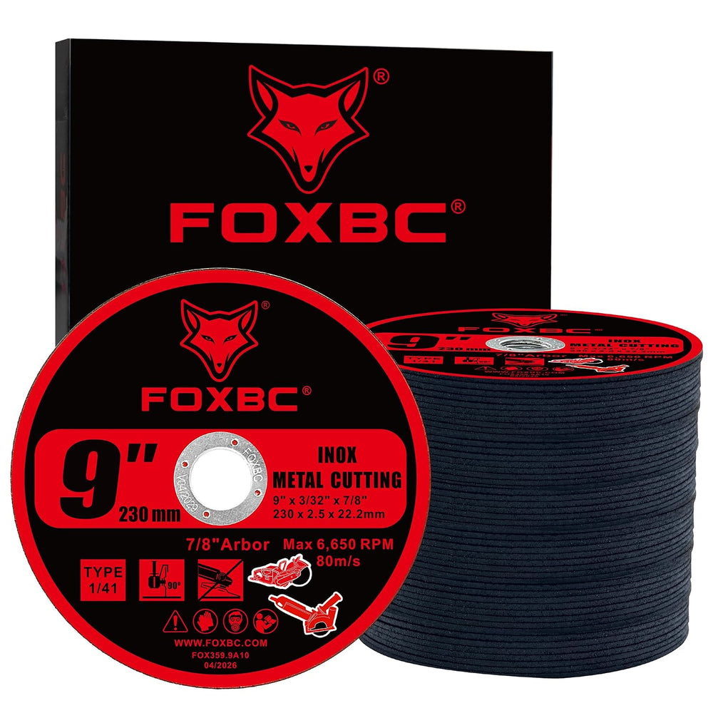FOXBC 9 Inch Metal Cut-Off Wheel Discs, 9" x 3/32" x 7/8" - 10...