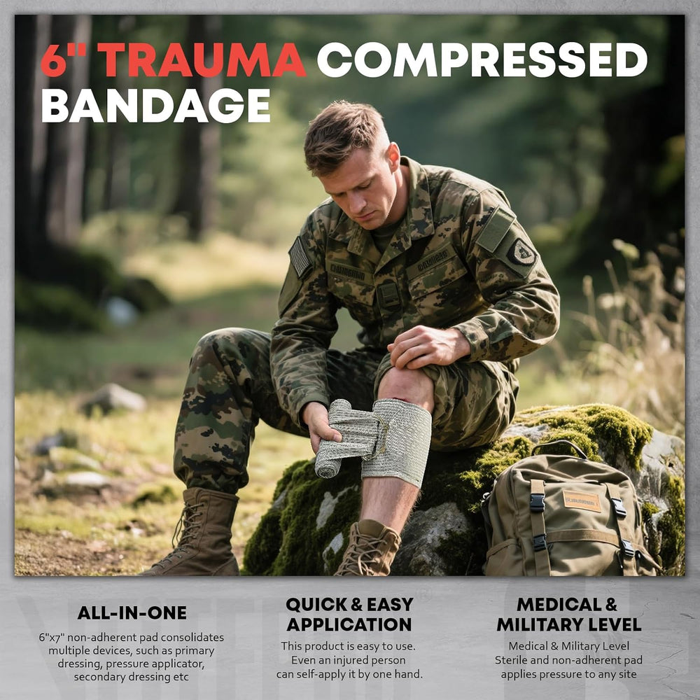 Advanced Trauma First Aid Kit - Emergency Camping Gear with Tourniquet Kit, C...