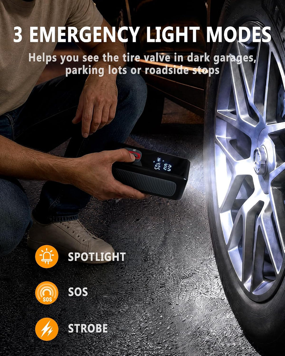 Wireless Tire Inflator Portable Air Compressor, 150PSI, 6000mAh Battery Power...
