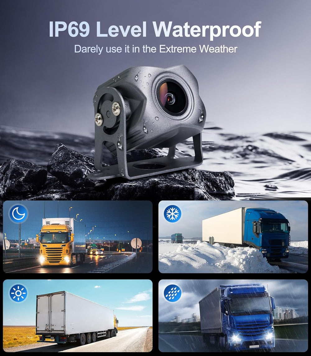 6-Channel 1080P Backup Camera Dash Cam System for Truck/RV/Trailer/Bus