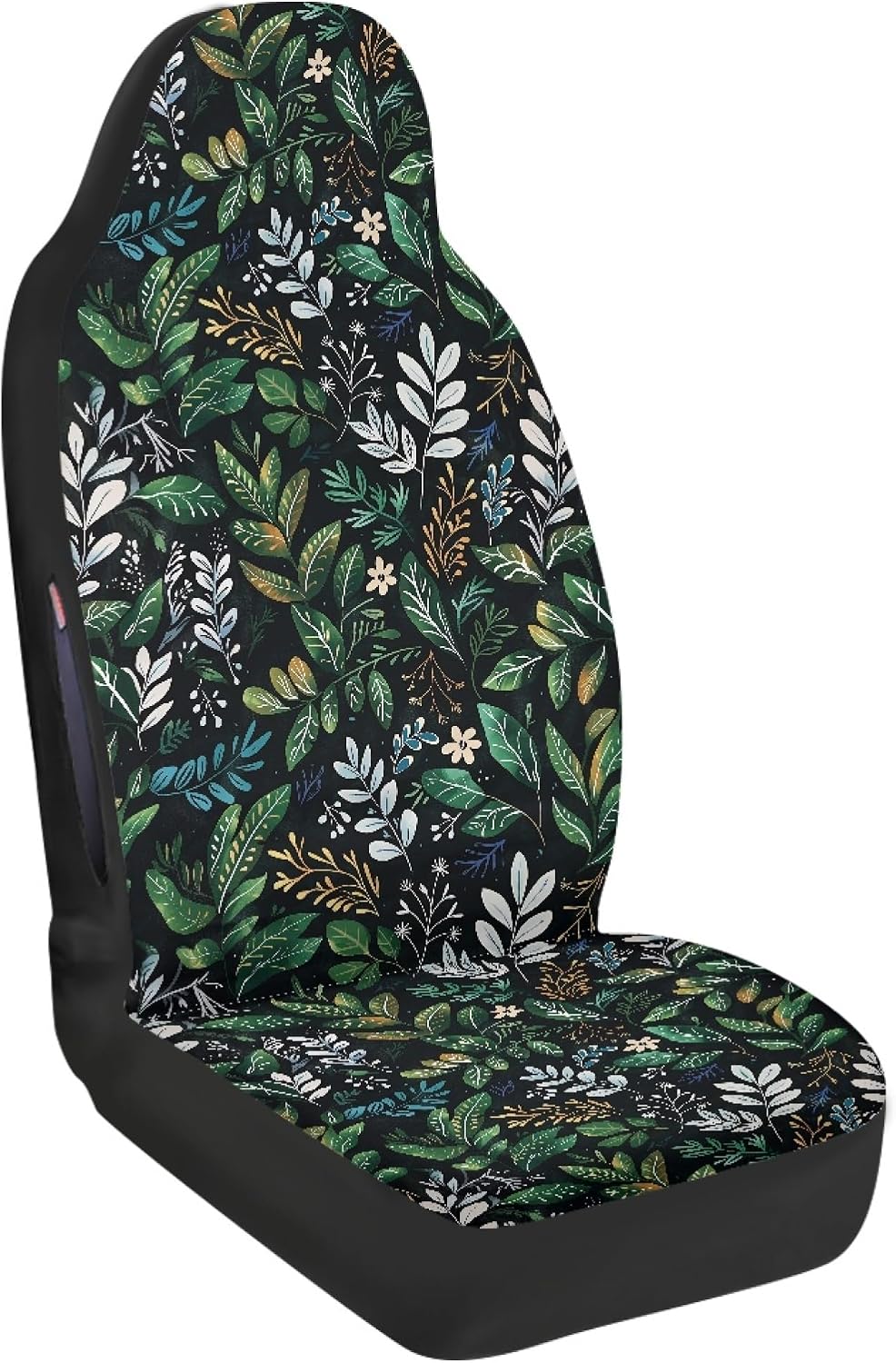 Green Plant Print Waterproof Car Seat Covers Front Seats Only,Universal Fit f...