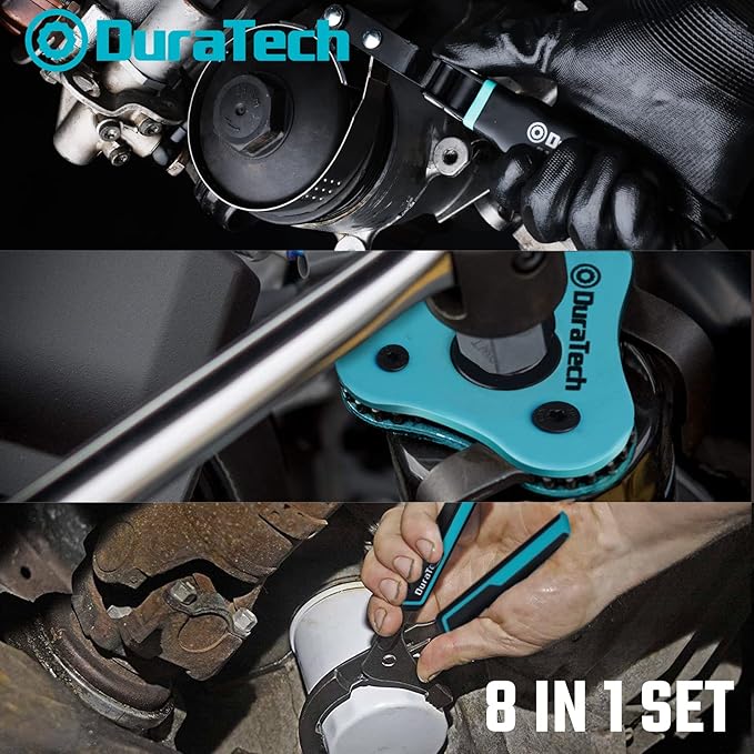 DURATECH 8-Piece Oil Filter Swivel Wrench Set, Wrenches Cover 2-3/4" to ...