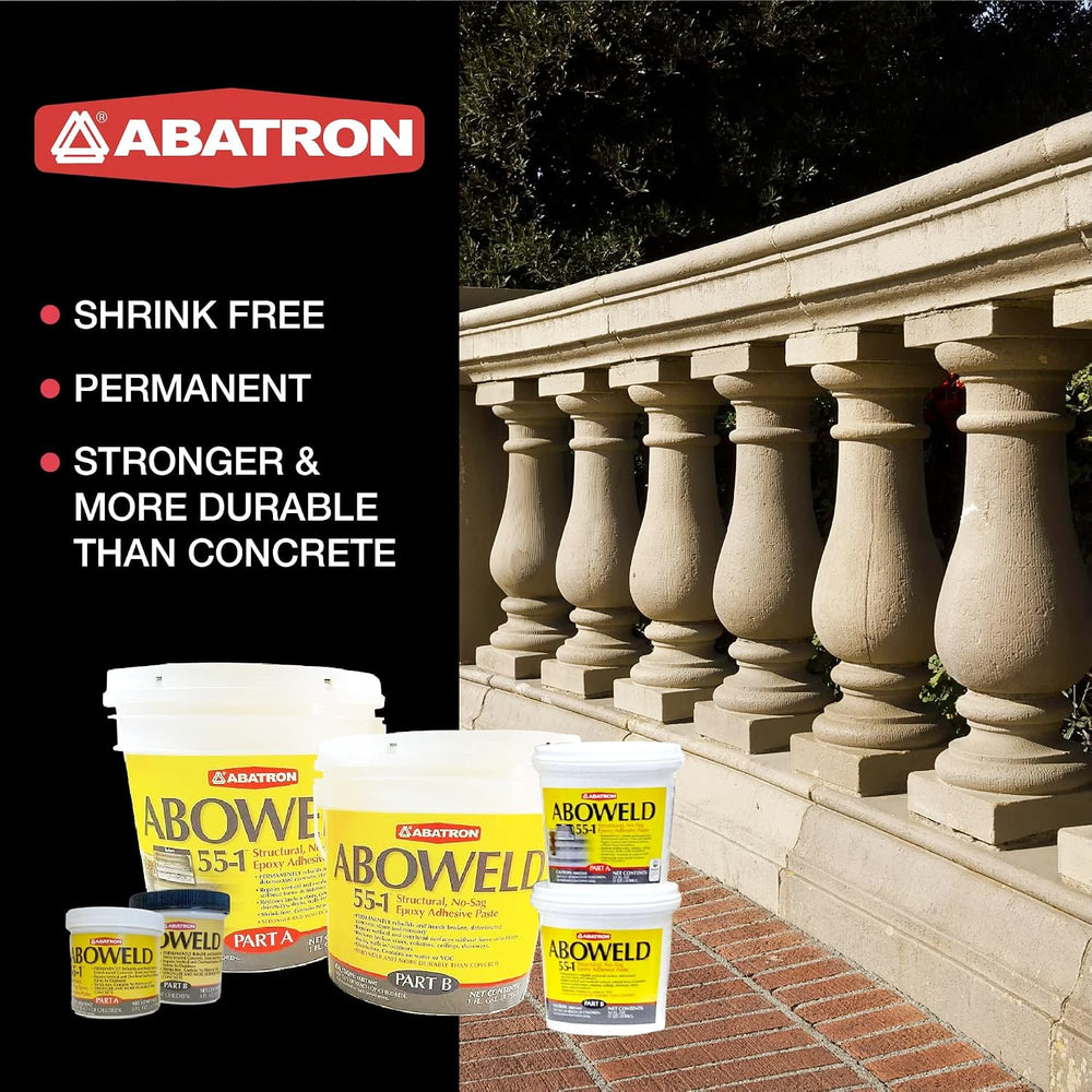 Abatron Aboweld 55-1 2-Part Structural Epoxy Paste, Light Gray, 12 Ounce