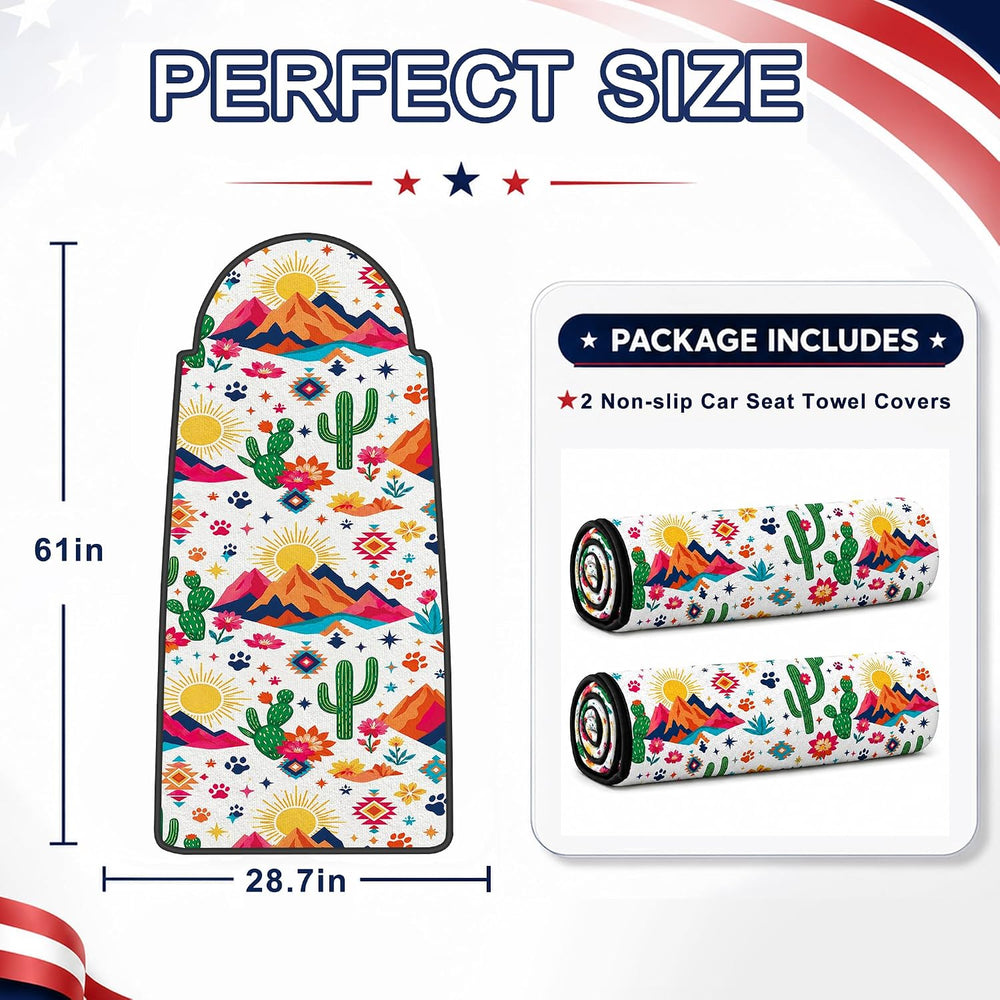 Car Seat Towel Cover 2 Pack for Front Seats, Sweat Absorbent Car Seat Protect...