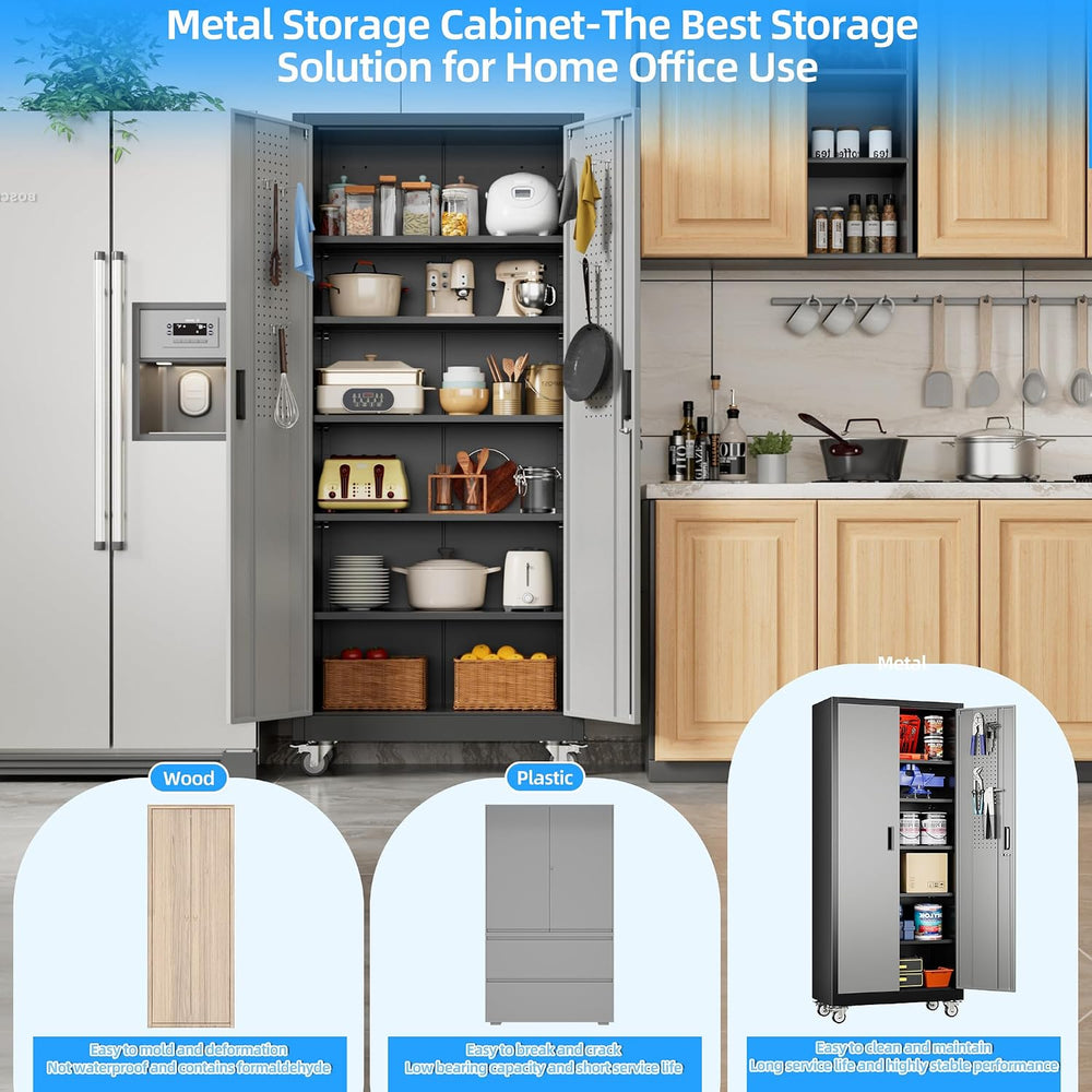 Upgrade 71H''*32''W*16''D Metal Garage Storage Cabine...