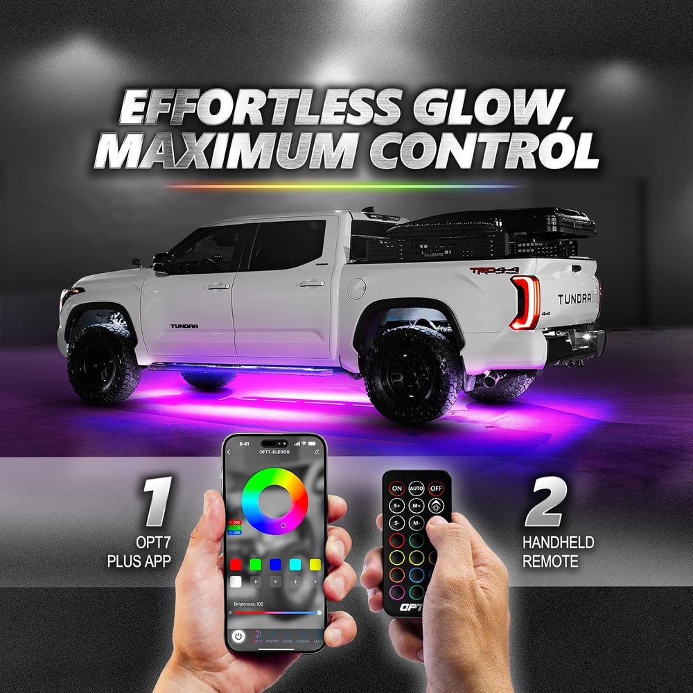 OPT7 Aura Pro RGB Aluminum Truck Underglow Kit with App & Remote Control