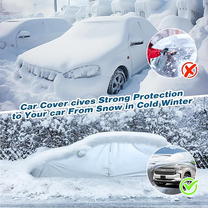 TUCAREST 6-Layers Heavy Outdoor Pickup Full Car Cover Hard Shell Zipper Design