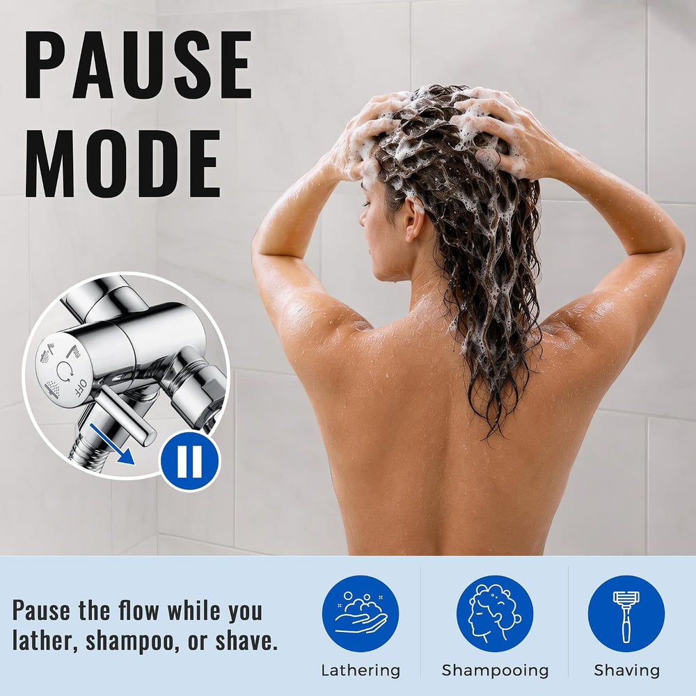 G-Promise All Metal High Flow Shower Diverter with Adhesive Holder(Chrome)