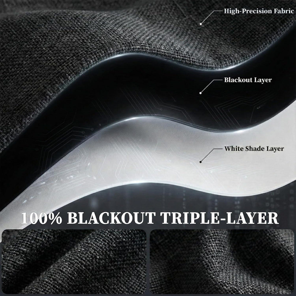 100% Blackout Adhesive Blackout Curtains- Self Stick Shades Window Blinds Cur...