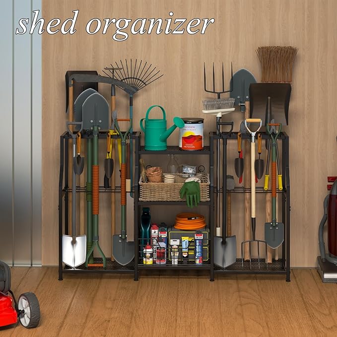 keomaisyto Garden Tool Organizer, Heavy Duty Yard Tool Tower Rack