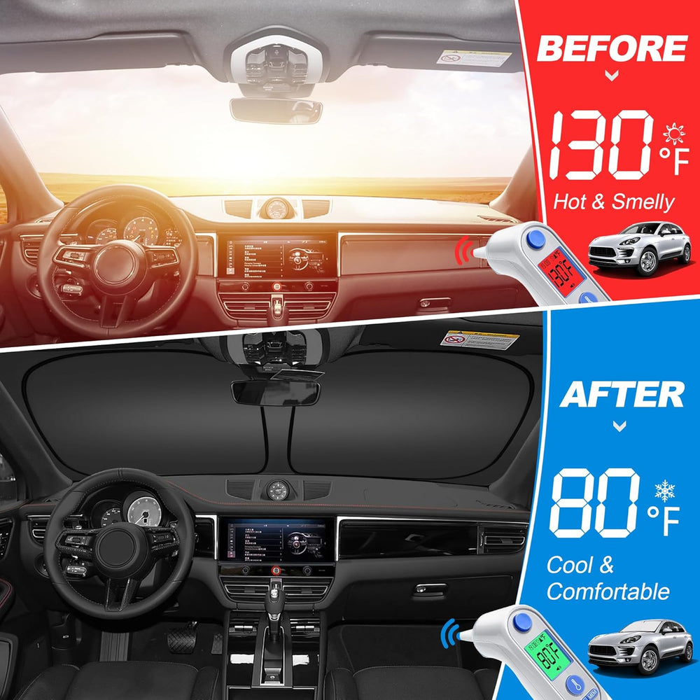 Front Windshield & Side Window Sun Shade for 1992-2025 Fo-rd E-Series E-150 E...