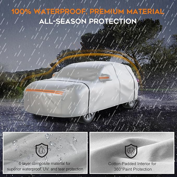 Waterproof SUV Car Cover: 6-Layer Protection from Rain, UV & Dust