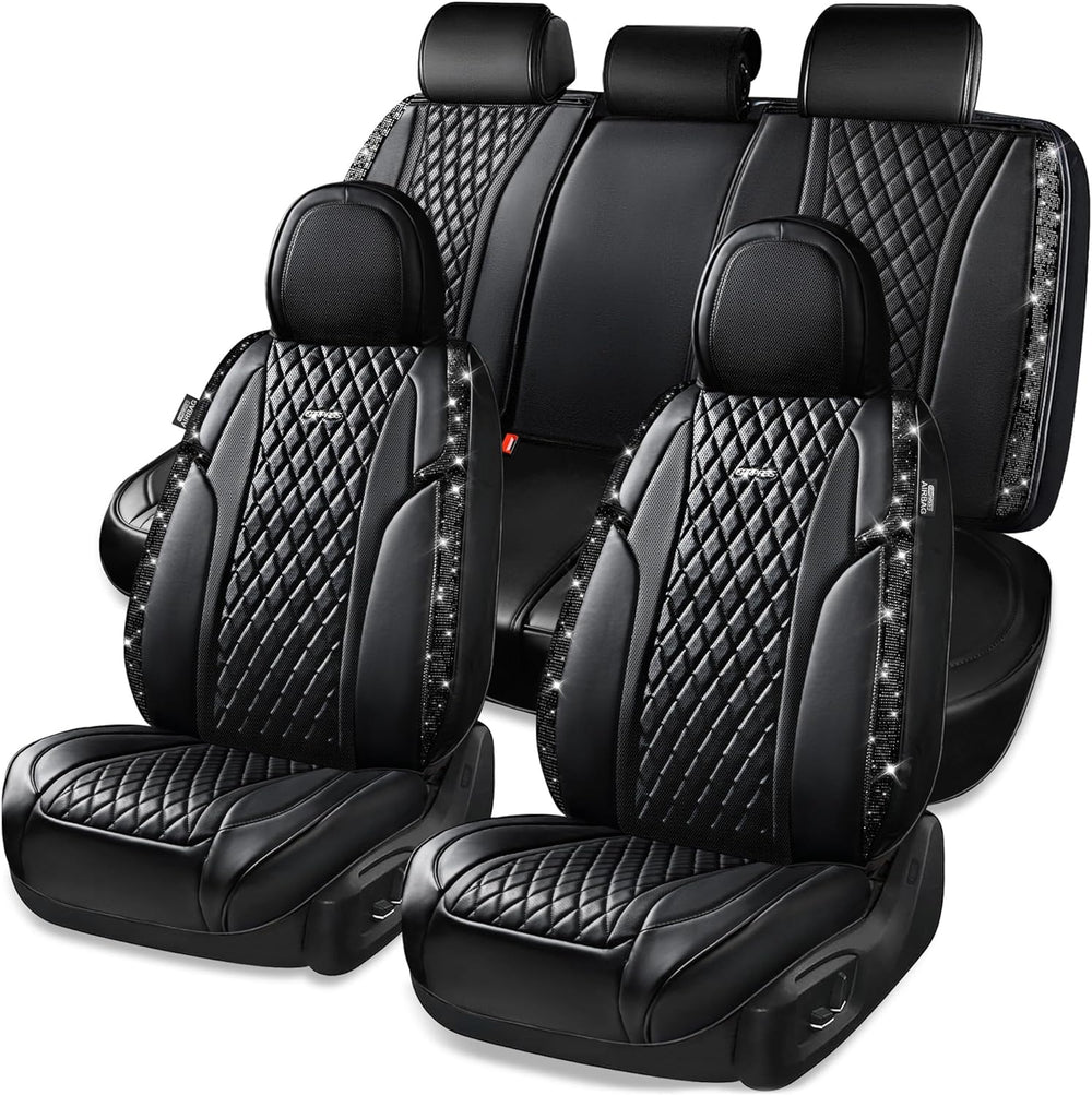 CAR Pass Bling Car Seat Covers, Microfiber Nappa Leather Luxury Cushioned, Wa...