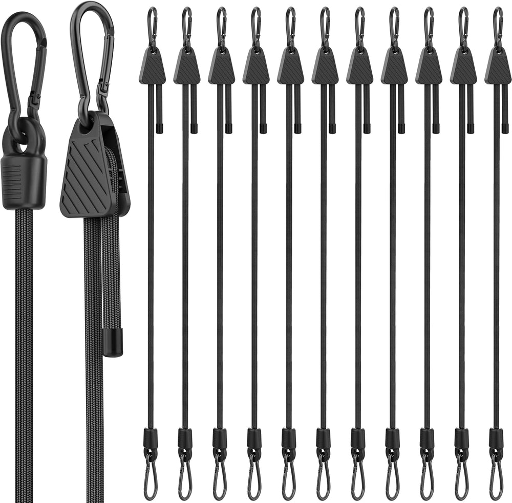 Bungee Cords with Hooks, 48 Inch Adjustable Elastic Bungee Cords with Carabiner
