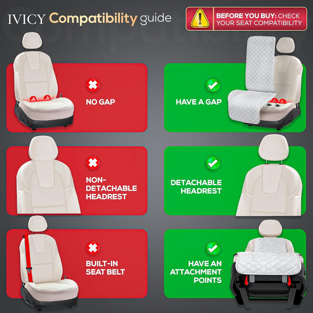 IVICY Faux Linen Front Car Seat Cover, Seat Protector, 1 Unit, Light Beige