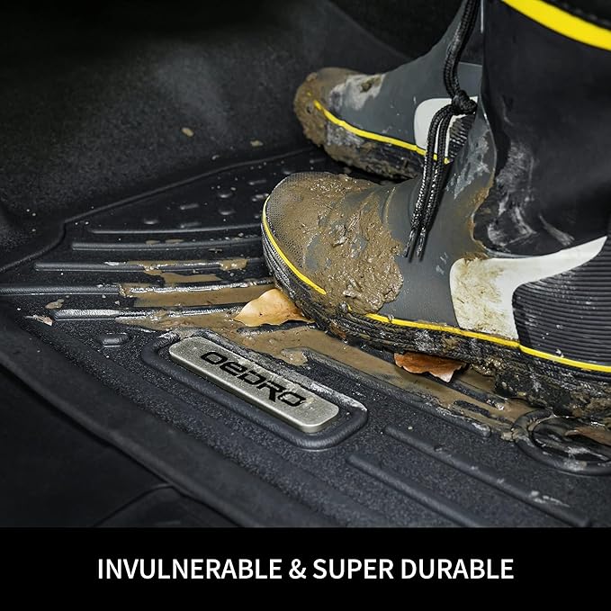 OEDRO Floor Mats Fit for Toyota Tacoma Double Cab 2005-2011, TPE All Weather