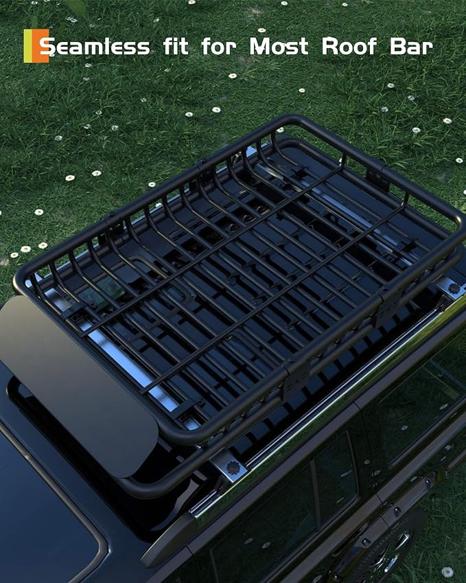 64" x 39" Universal Roof Rack Carrier Basket, 200 Lbs Capacity Car ...