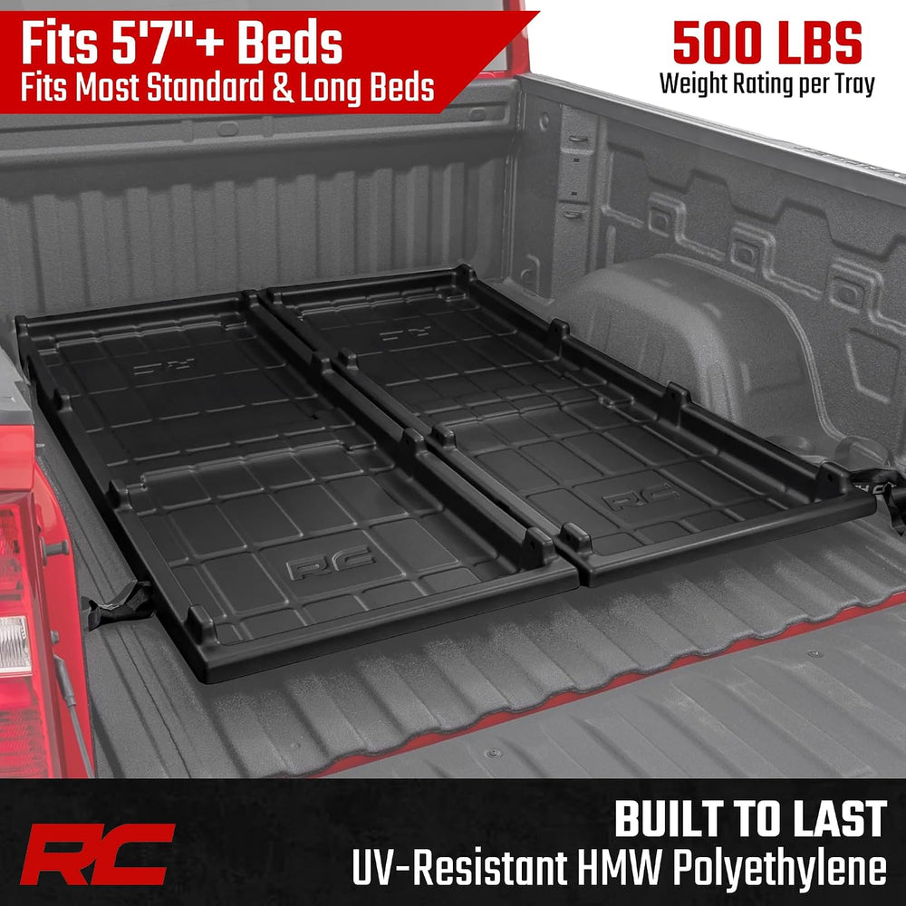 Rough Country Slide-Out Truck Bed Cargo Tray - Organizer for 5'7"+ B...