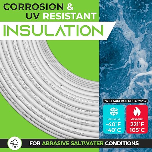 GEARit 6 Gauge Marine Electrical Primary Wire, 6 AWG Marine Grade Tinned Copper