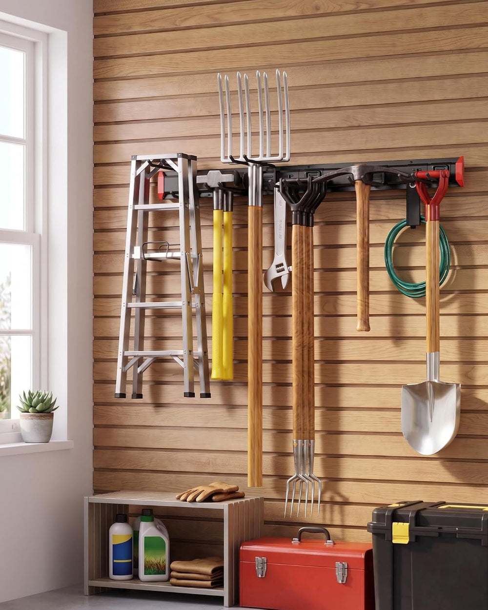 monTEK 48" Garage Tool Organizer Wall Mount, 500 LBS Heavy Duty Tool Rack
