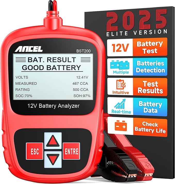 ANCEL BST200 Car Battery Tester 12V Automotive, 100-1100 CCA Battery Load