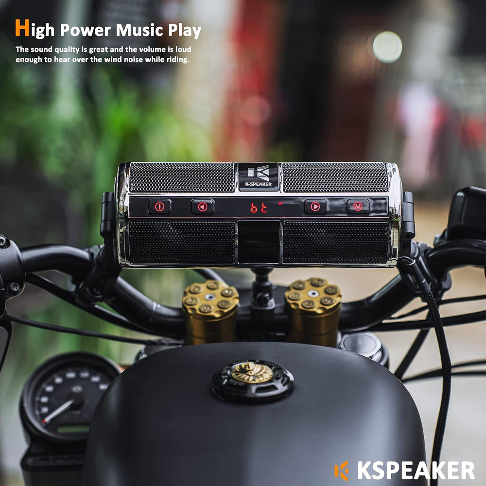 KSPEAKER Motorcycle Speakers Bluetooth Waterproof Radio Audio System Built-in...