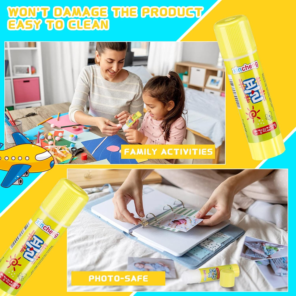 Zubebe 0.25 oz White Glue Sticks in Bulk for Classroom Crafts, 200 Pcs
