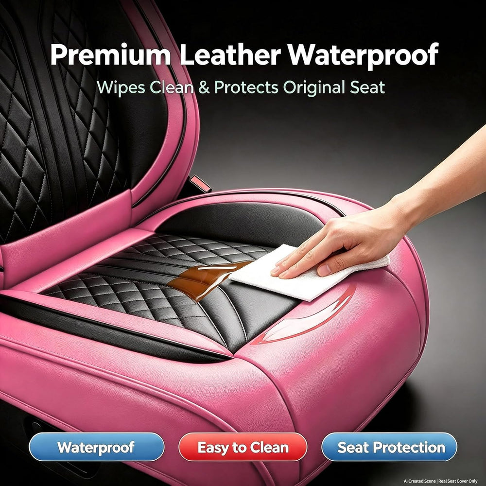 for Subaru Forester 2005-2027 Fit Seat Covers, Black&Pink