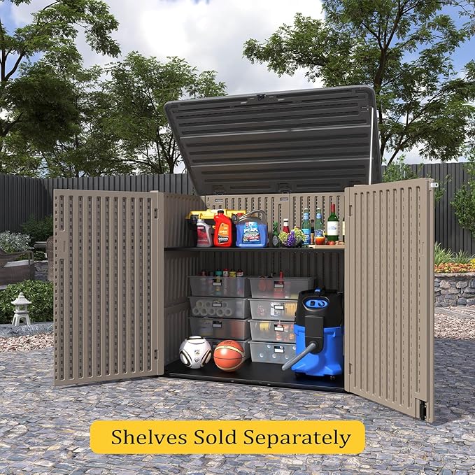 HOMSPARK Storage Shed Weather Resistance, Outdoor Storage Cabinet