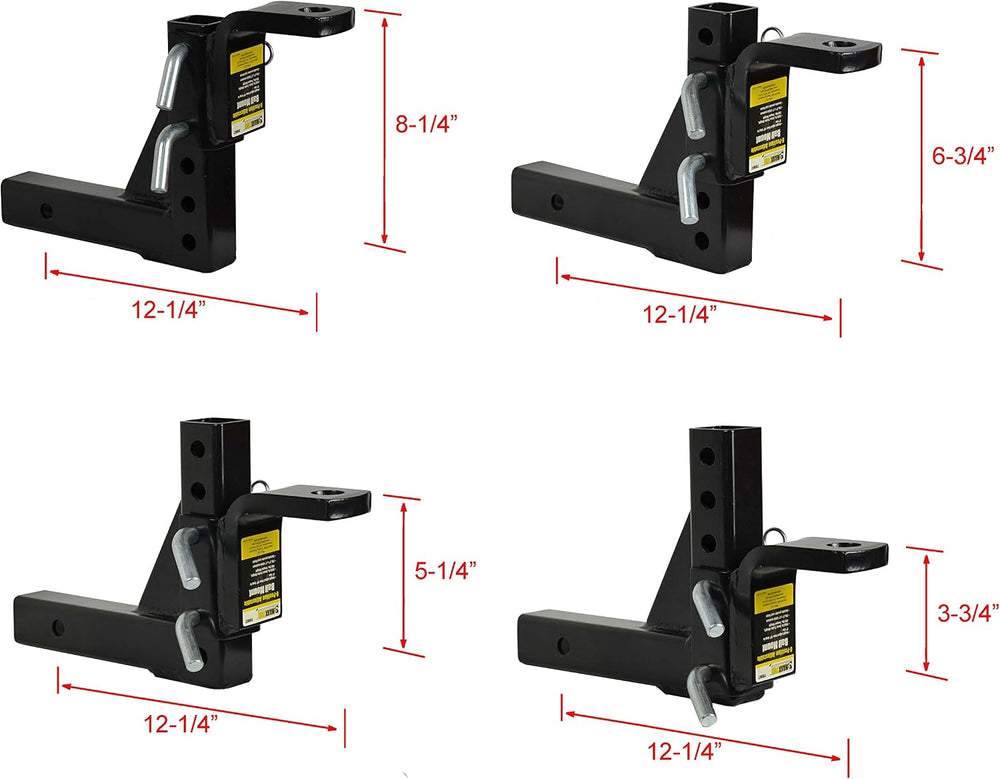 MaxxHaul Adjustable Ball Mount, 5,000 lb Towing Capacity with 8โPosition Heig...