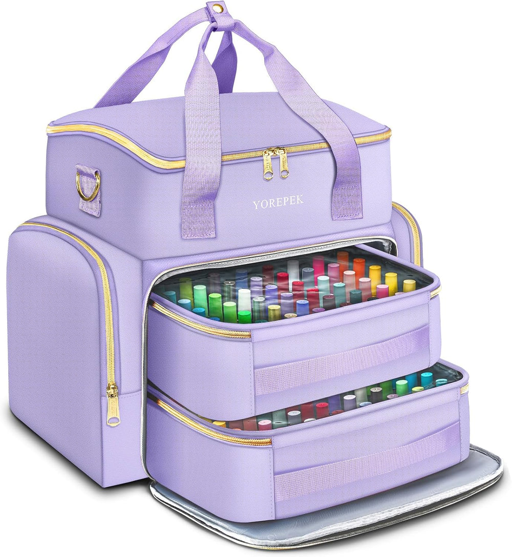 YOREPEK XL Nail Polish Organizer Holds 96 to 100+ Bottles, Lavender Purple