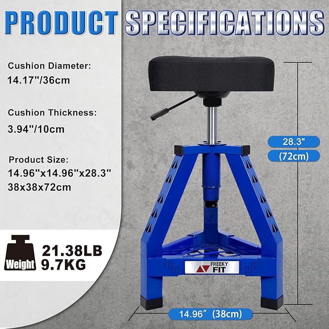 Adjustable Shop Stool, Garage Mechanic Stool Chair, Work Seat