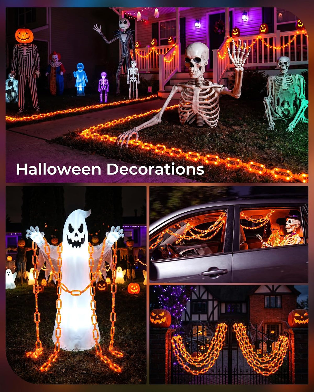 Brightown Halloween String Lights Battery Operated, 10Ft Orange Lights