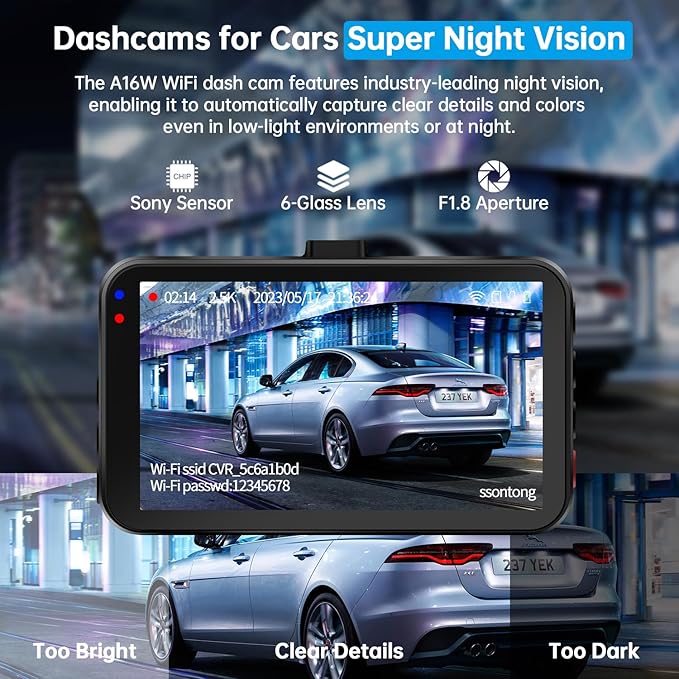 Dash Cam Front and Rear, Dash Camera
