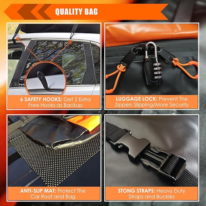 MeeFar Car Roof Bag XBEEK Rooftop top Cargo Carrier Bag 20 Cubic feet Waterproof